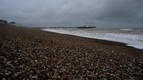 Winter Beach Stock Footage 134260274