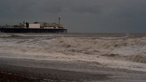 Winter Beach Stock Footage 134260830