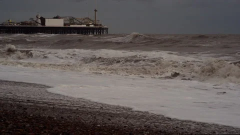 Winter Beach Stock Footage 134261524