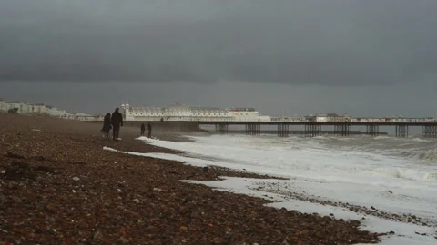 Winter Beach Stock Footage 134261635