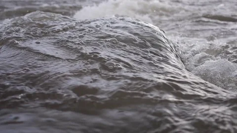 Winter beach - moving water 01 Stock Footage 84164027