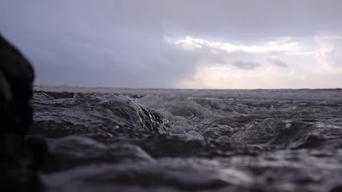 Winter beach - moving water 06 Stock Footage 84164032