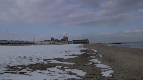 Winter Beach New Jersey Stock Footage 1059631