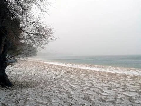 Winter on beach Stock Photos