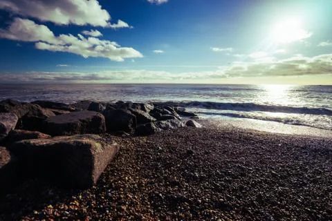 Winter beach Stock Photos