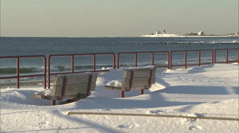 Winter Beach scene 動画素材 47684428