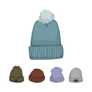 Winter beanies collection providing warmth and comfort Stock Illustration