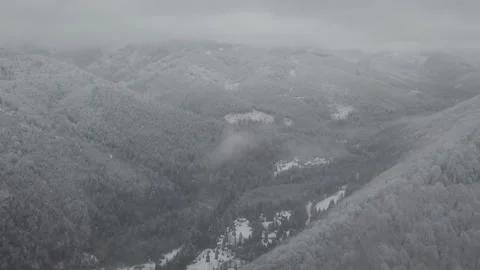Winter beautiful mountains, drone, snow Stock Footage 252131453
