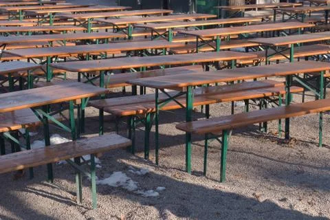 Winter beer garden Stock Illustration