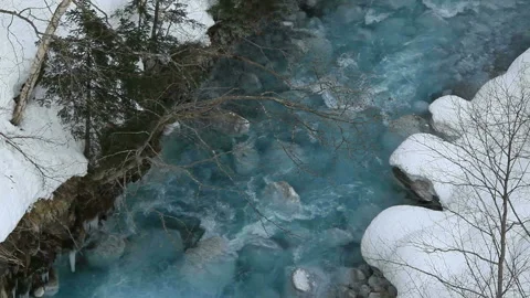 Winter at Biei River Stock Footage 324971573
