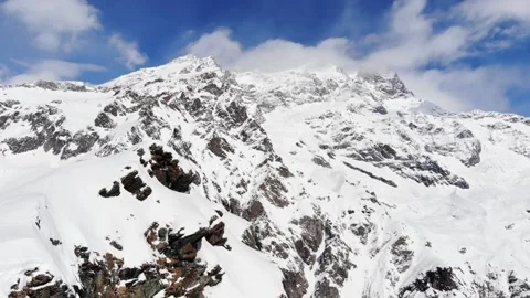 Winter big mountain summit ridge with glacier. Monte Rosa Italy. Stock Footage 150554389
