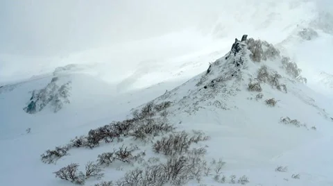 Winter blizzard in the  Mountains. Video stock 10741924