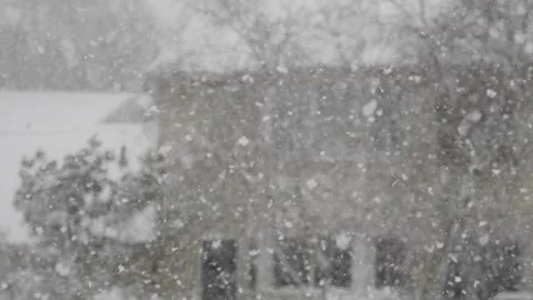 Winter blizzard or snowstorm with falling snow Video stock 171907621