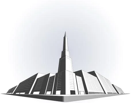 Winter block perspective Stock Illustration