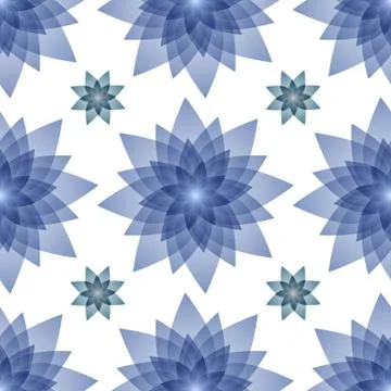 The winter blue abstract flowers. Stock Illustration