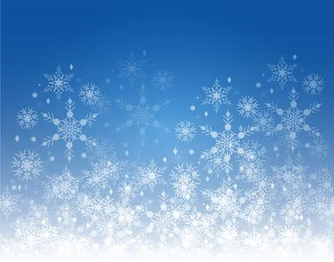 Winter blue Background with falling Snowflakes. Snow Back for Merry Christmas Stock Illustration
