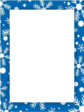 Winter blue background with snowflakes vector empty template Stock Illustration
