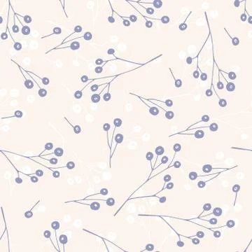 Winter blue berries seamless pattern. Vector illustration. Cold season repeated Illustrazione stock