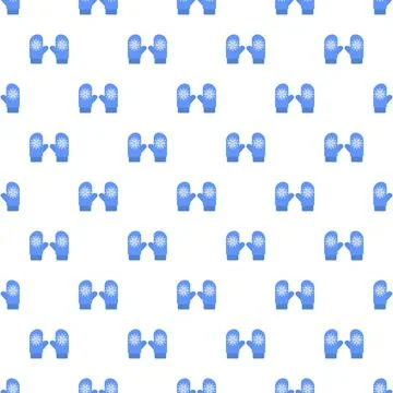Winter blue gloves pattern seamless vector 스톡 일러스트