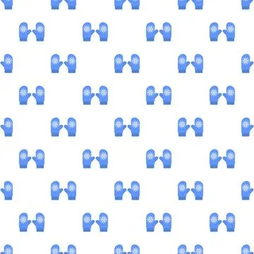 Winter blue gloves pattern seamless Stock Illustration