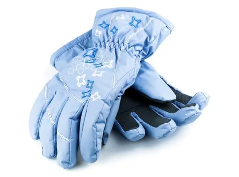 Winter blue gloves Stock Photos