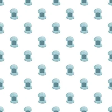 Winter blue hat repeating seamless pattern background Stock Illustration