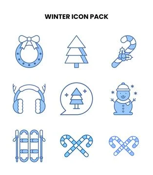 Winter Blue Scalable Icons Pack Stock Illustration