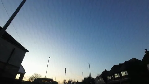 Winter Blue Sky and Clouds over British Town and Cities Video stock 324674504