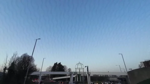 Winter Blue Sky and Clouds over British Town and Cities Stock Footage 324760797