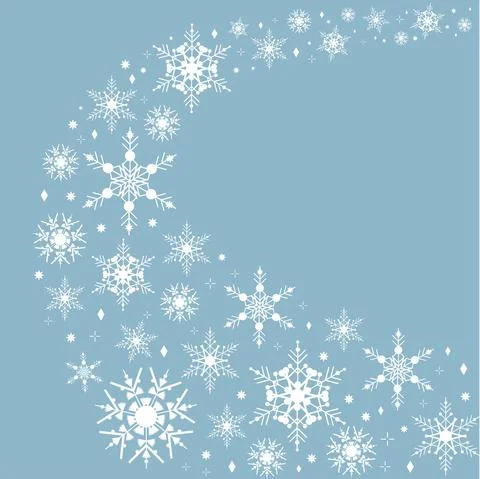 Winter blue sky with falling snow. Snowflake background for Merry Christmas a Stock Illustration