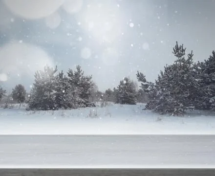 Winter blur background Stock Photos