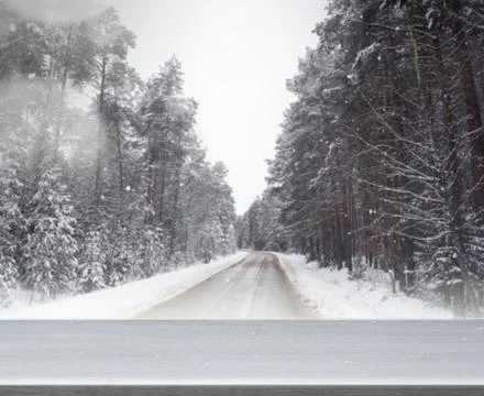 Winter blur background Stock Photos