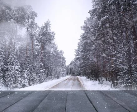 Winter blur background Stock Photos