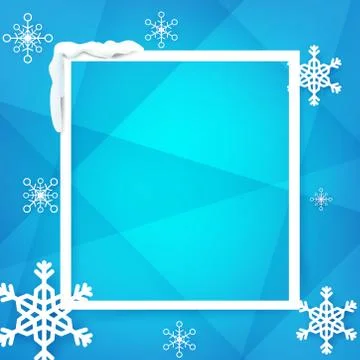 Winter boarder frame with snowflake over blue background vector illustration Stockillustratie