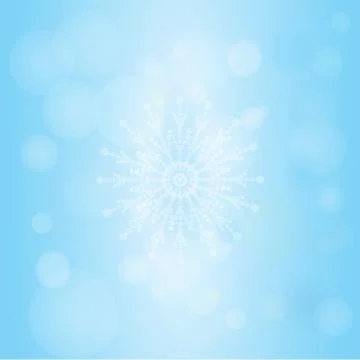 Winter bokeh abstract light background with snowflakes. Stock Illustration