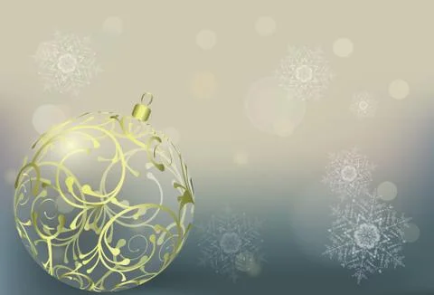 Winter bokeh vector background. Christmas wallpaper wilh a ball. EPS 10 Stock Illustration