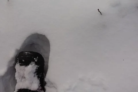 Winter Boot in the Snow Stock Photos