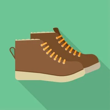 Winter boots flat icon Stock Illustration