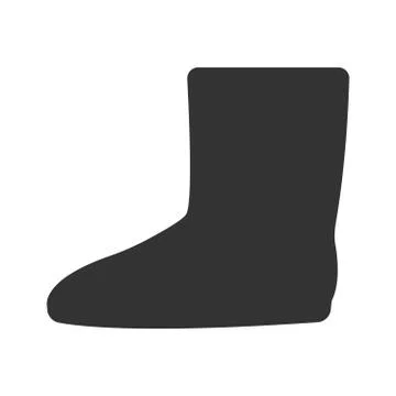 Winter boots flat square icon. Felt boots icon in simple style on a white Stock Illustration