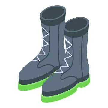 Winter boots icon isometric vector. Female fashion model Stock Illustration