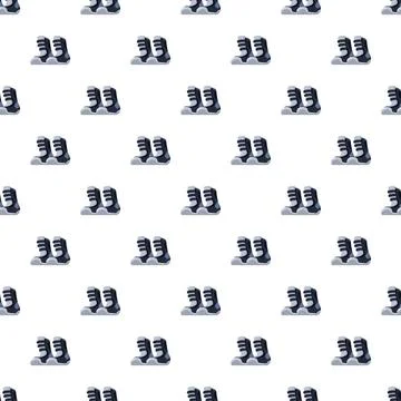Winter boots seamless pattern illustrating footwear design Stock Illustration