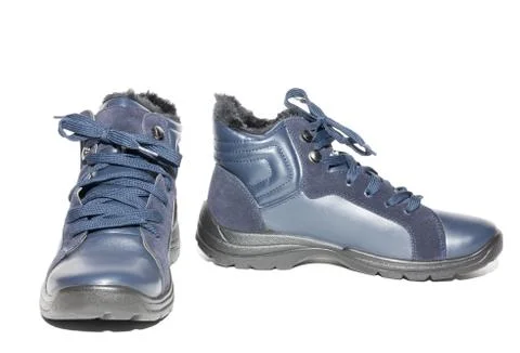 Winter boots on a white background Stock Photos