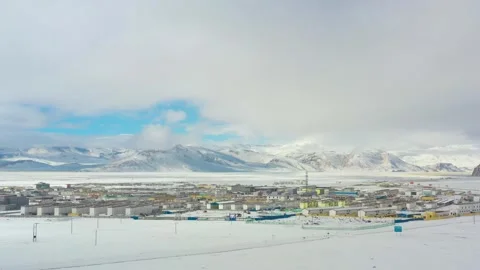 Winter in the border city Stock Footage 243030419