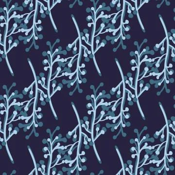 Winter branches seamless pattern in vintage style. Vintage rustic with twig p イラスト素材