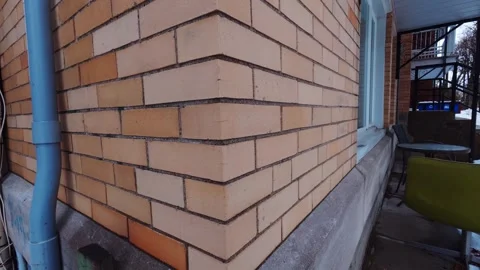 Winter brick wall background in urban city Stock Footage 326706428