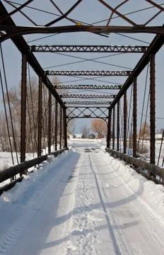 Winter bridge 스톡 사진