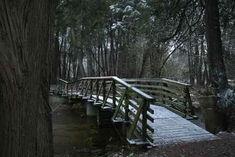 Winter bridge Stock Photos