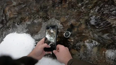 Winter brook Video stock 72822122
