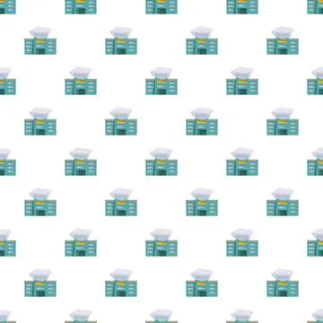 Winter building pattern with snow on roof Stock Illustration