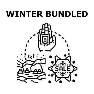 Winter bundled activity concepts for cold season Stock Illustration